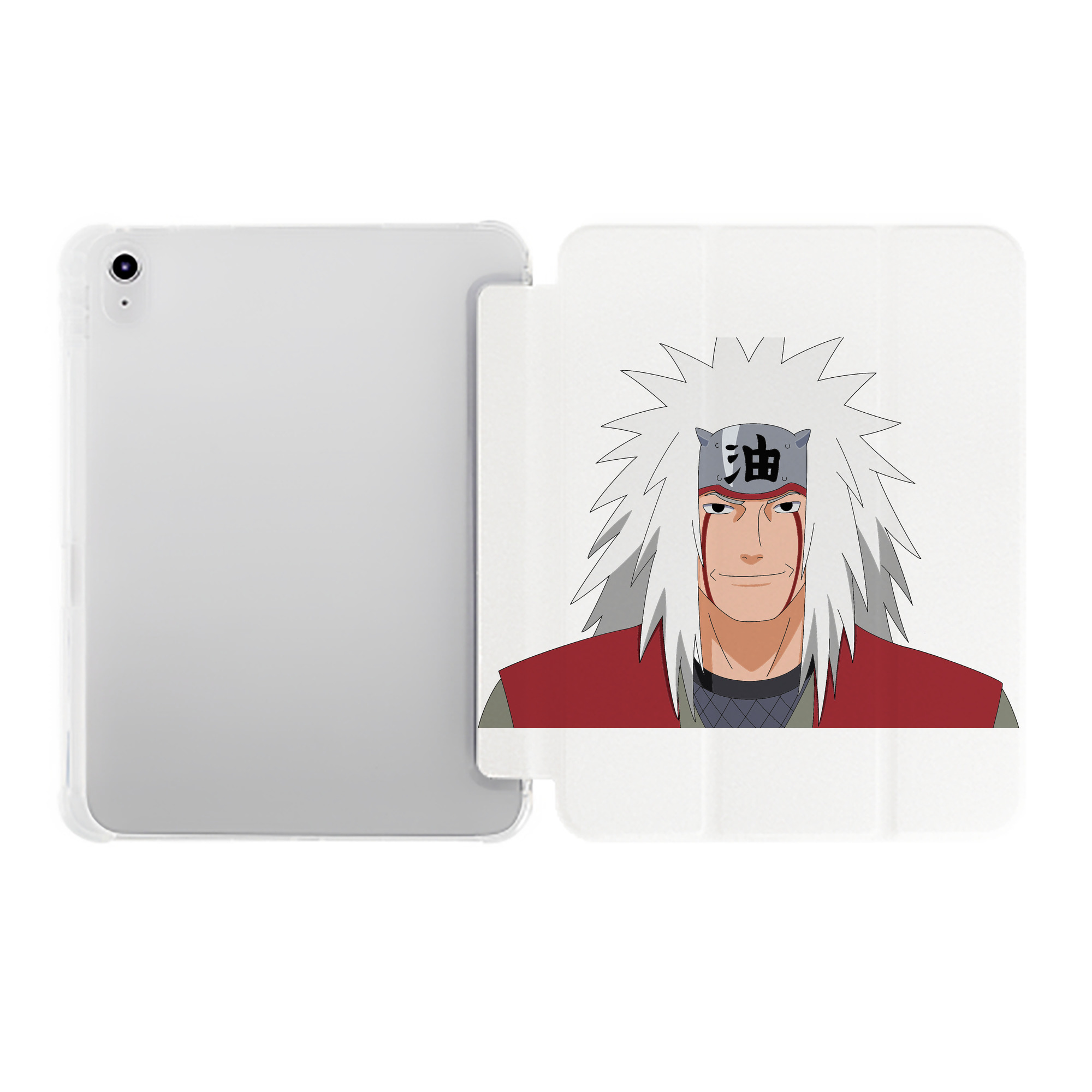 （画像用） NARUTO -ナルト- 自来也（じらいや） Jiraiya IPad ケース ペン収納付き 三つ折りスタンド PUレザー×シリコン 対応機種9.5/10.5/10.9インチ
